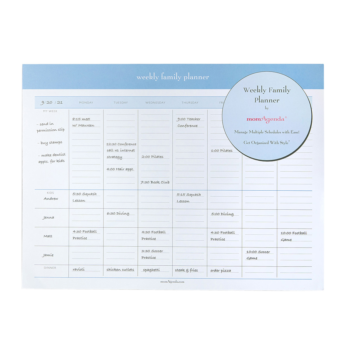 momAgenda Weekly Family Planner Pad | The Container Store