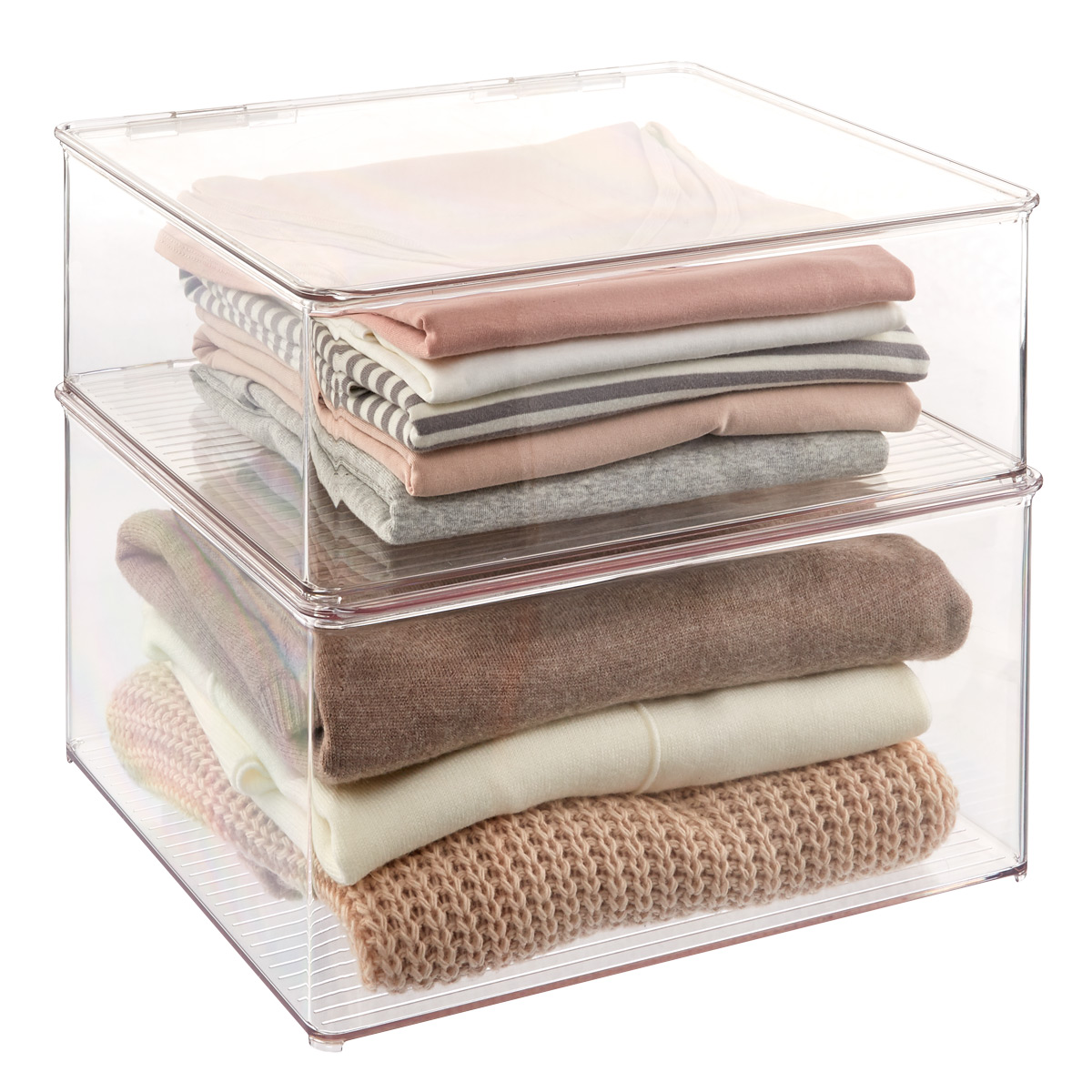 Hinged-Lid Stackable Shirt & Sweater Boxes | The Container Store