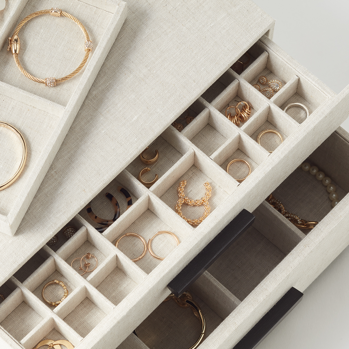 Marie Kondo 2-Drawer Linen Jewelry Box | The Container Store
