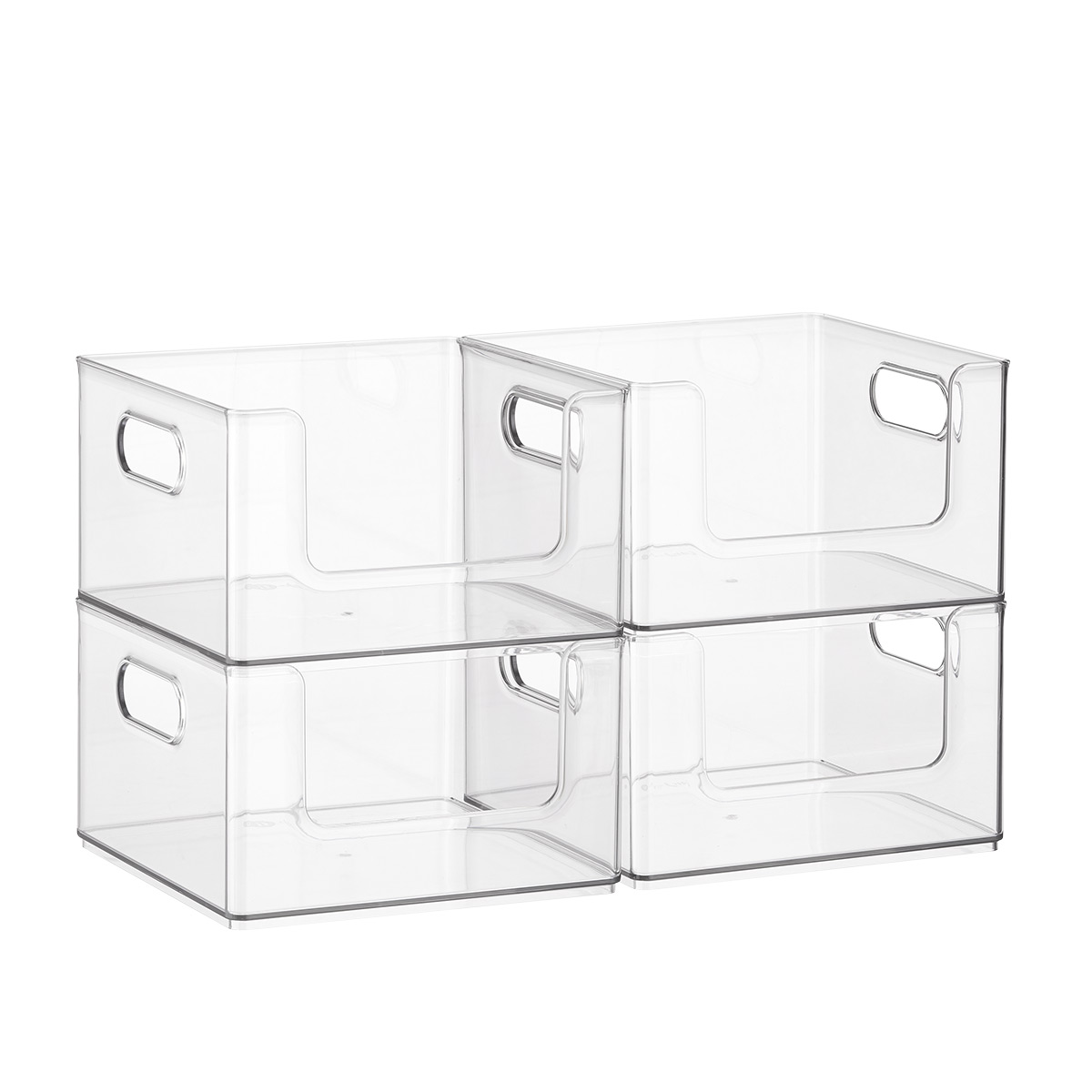 Set of 8 Clear Plastic Storage Bins, 4 Large and 4 Small Stackable Storage  Containers for Pantry Organization and Kitchen Storage Bins,Home Edit and