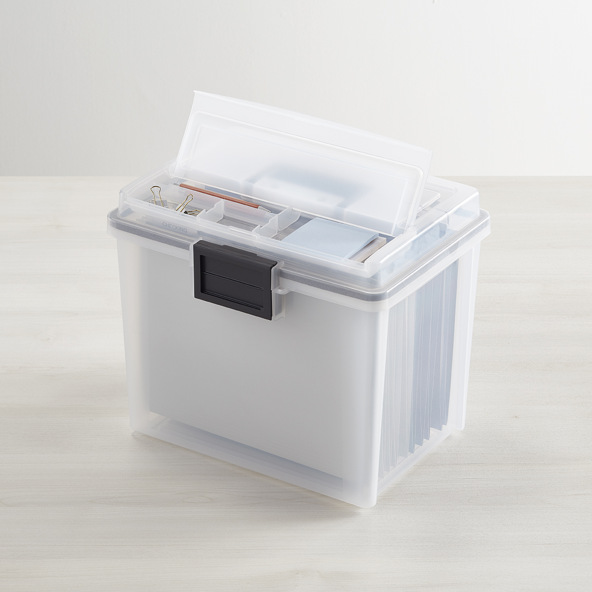Iris Weathertight Portable File Box with Handle | The Container Store