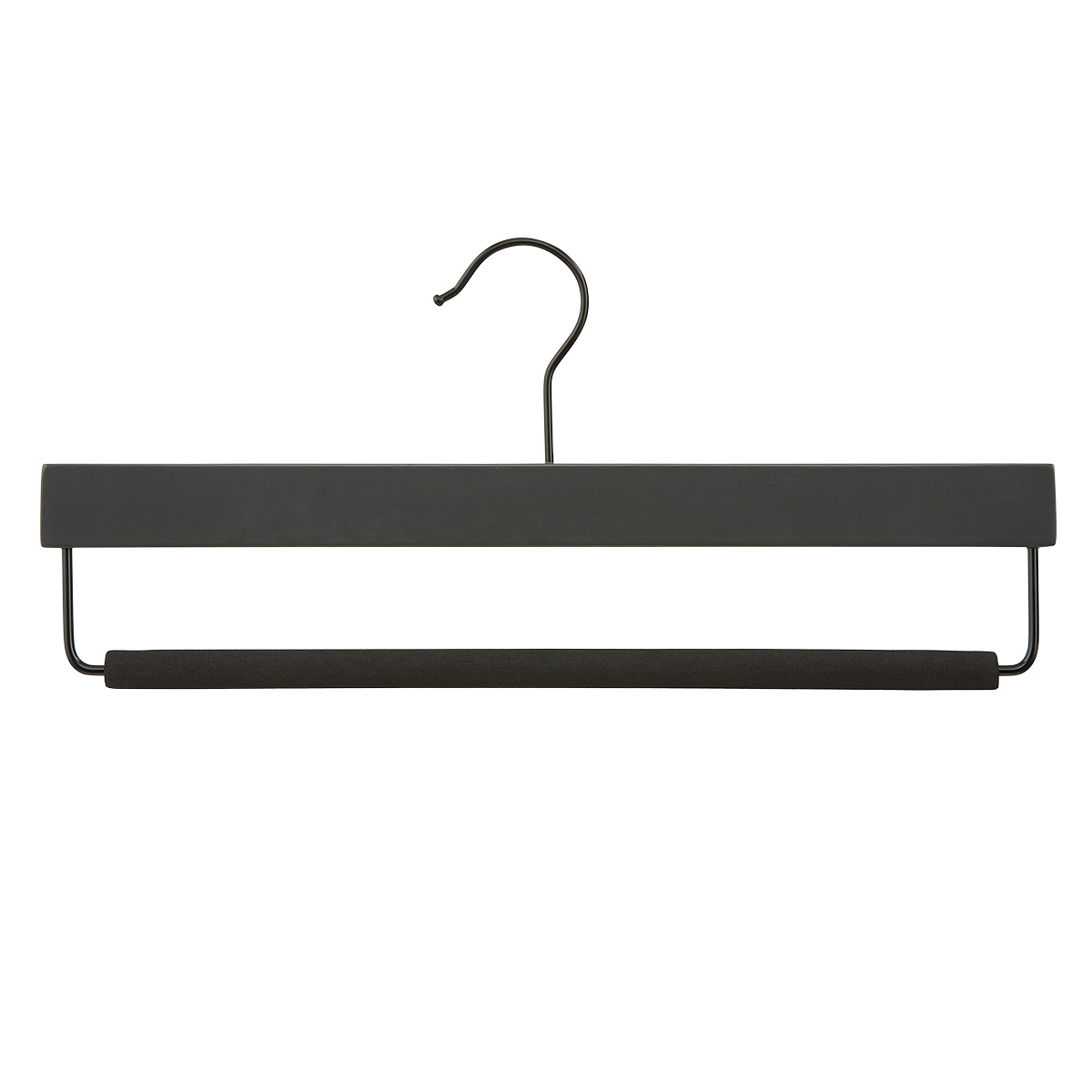 Wooden Trouser Hangers with Silver Clips Black  Clothes hangers