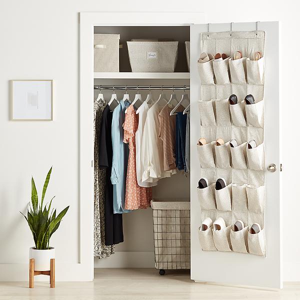 20-Pocket Farmhouse Over the Door Shoe Organizer | The Container Store