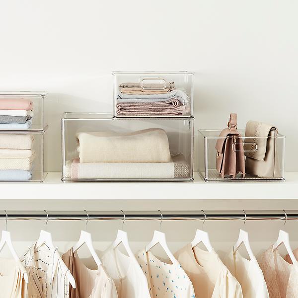 iDesign Clear Stackable Closet Bins | The Container Store
