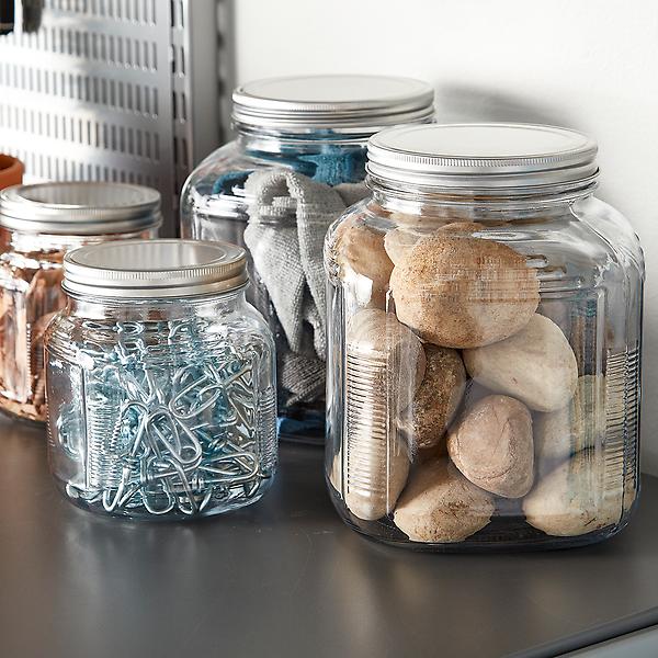 Anchor Hocking Glass Cracker Jars with Aluminum Lids Case of 4 | The  Container Store