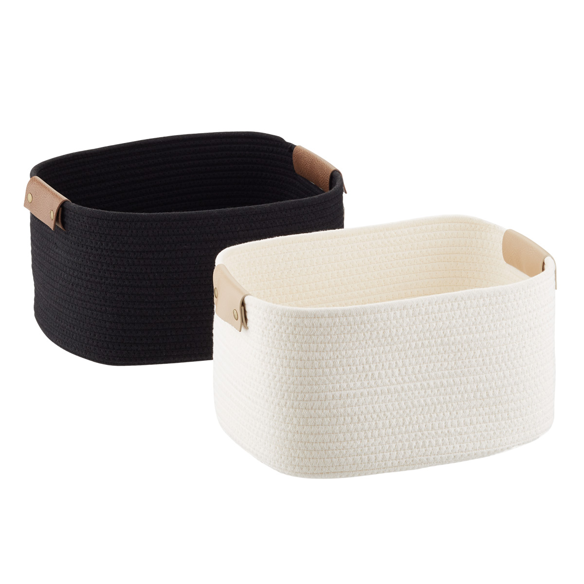 Cotton Rope Bin with Snap Handle | The Container Store