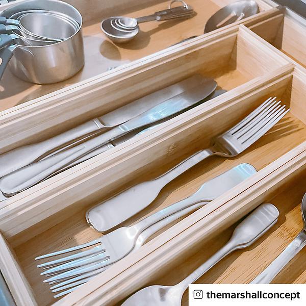 Stackable Bamboo Drawer Organizers | The Container Store