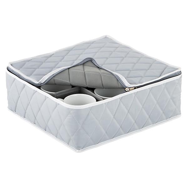 Grey Quilted Cup/Mug & China Storage Case | The Container Store
