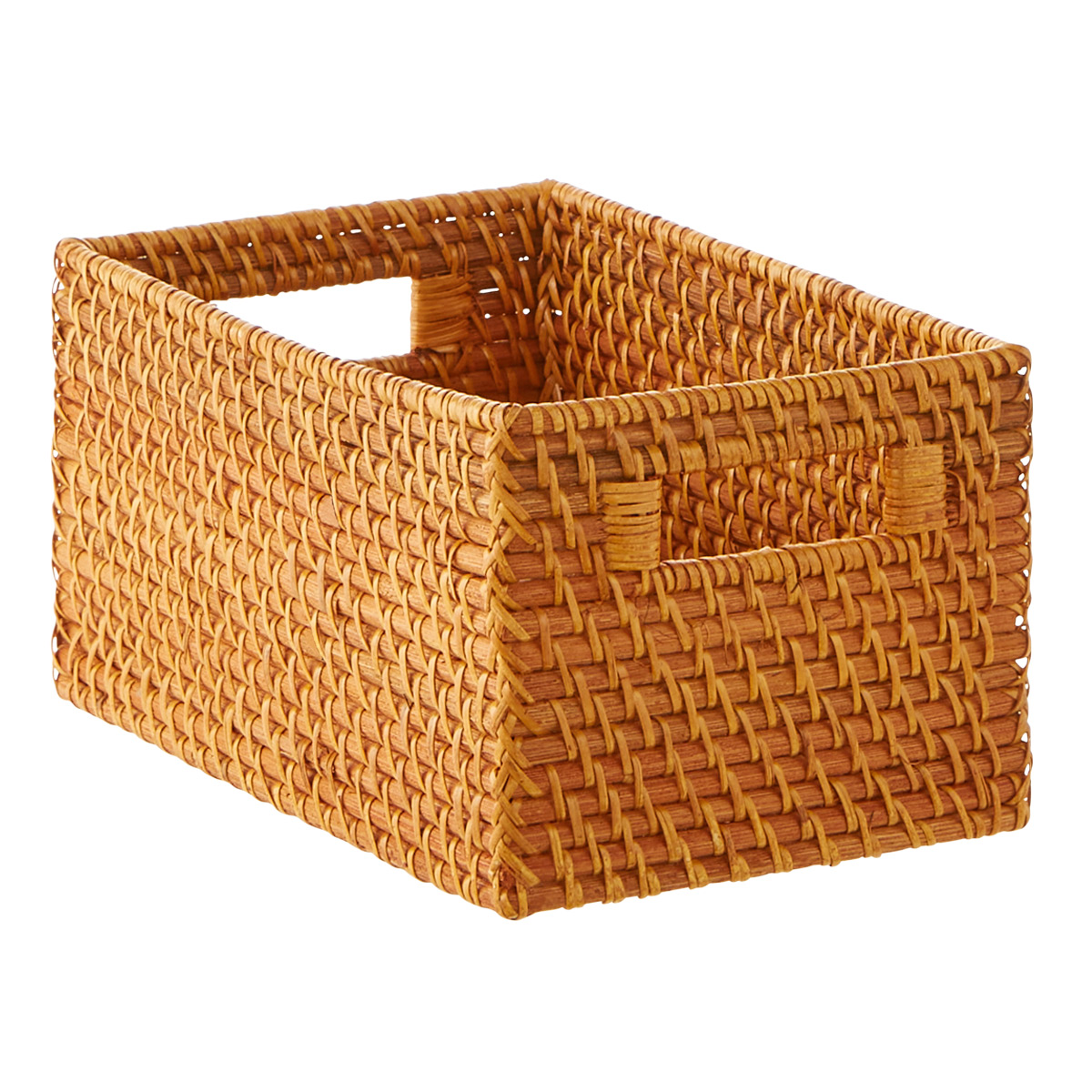 Copper Rattan Storage Bins with Handles | The Container Store
