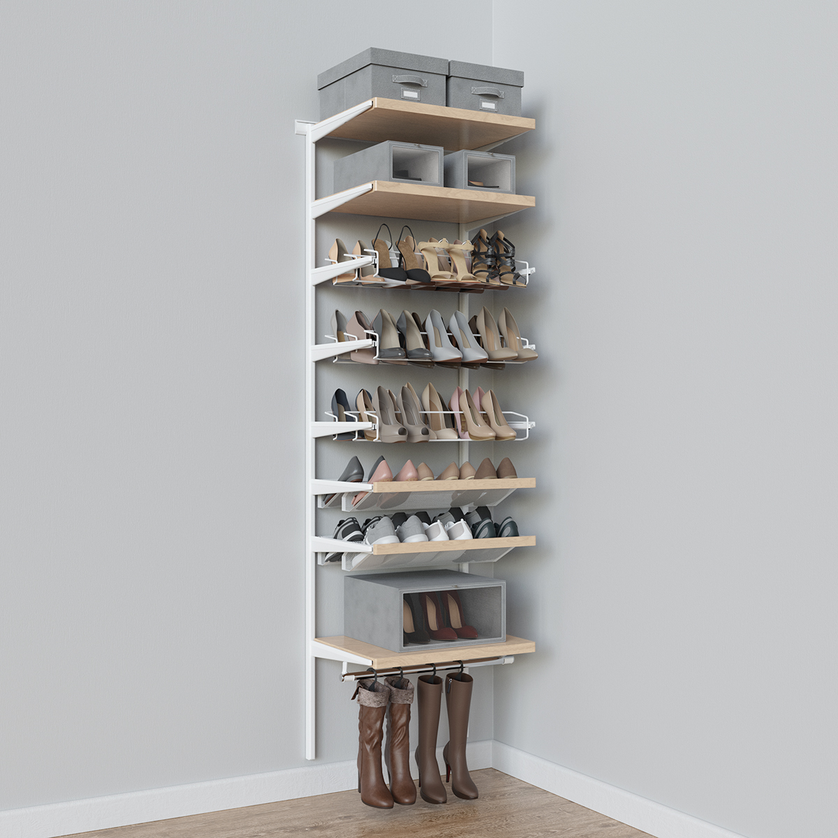Elfa Decor 2-Foot Shoe Wall | The Container Store