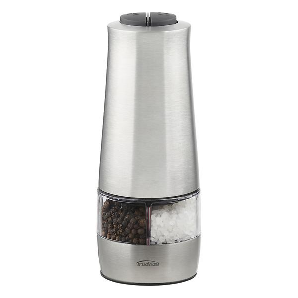 Stainless Steel One Hand Battery Operated Pepper Mill 6-Silver W/Pepper