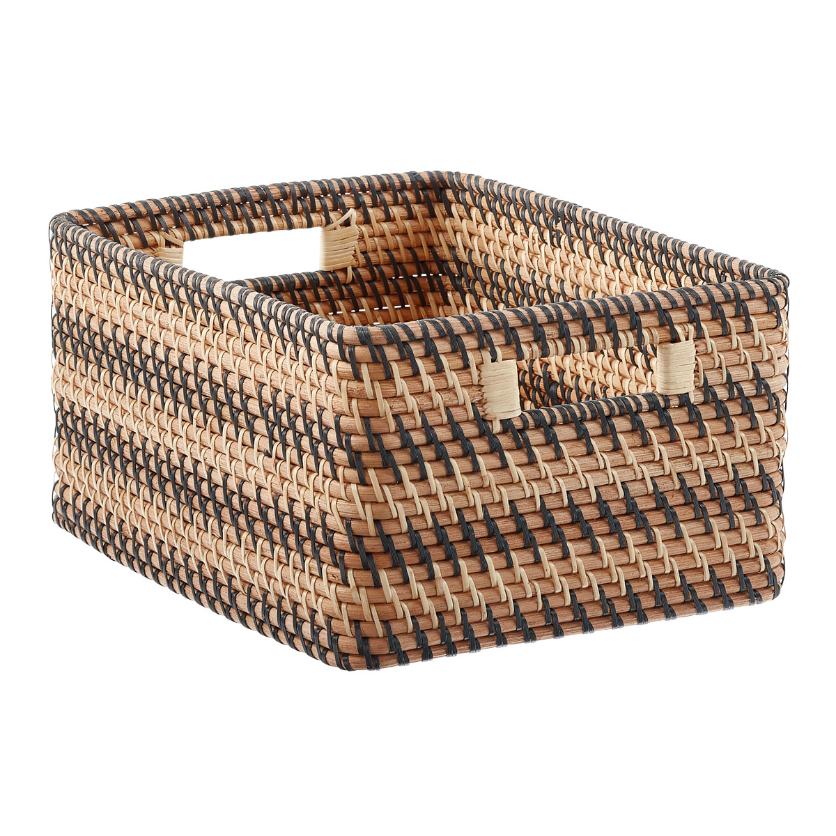 Large Rattan Curved Bin | The Container Store