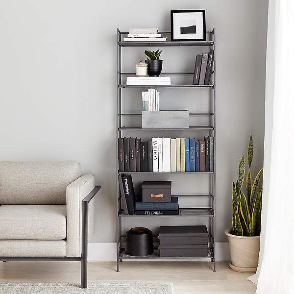 6-Shelf Iron Folding Bookshelf | The Container Store