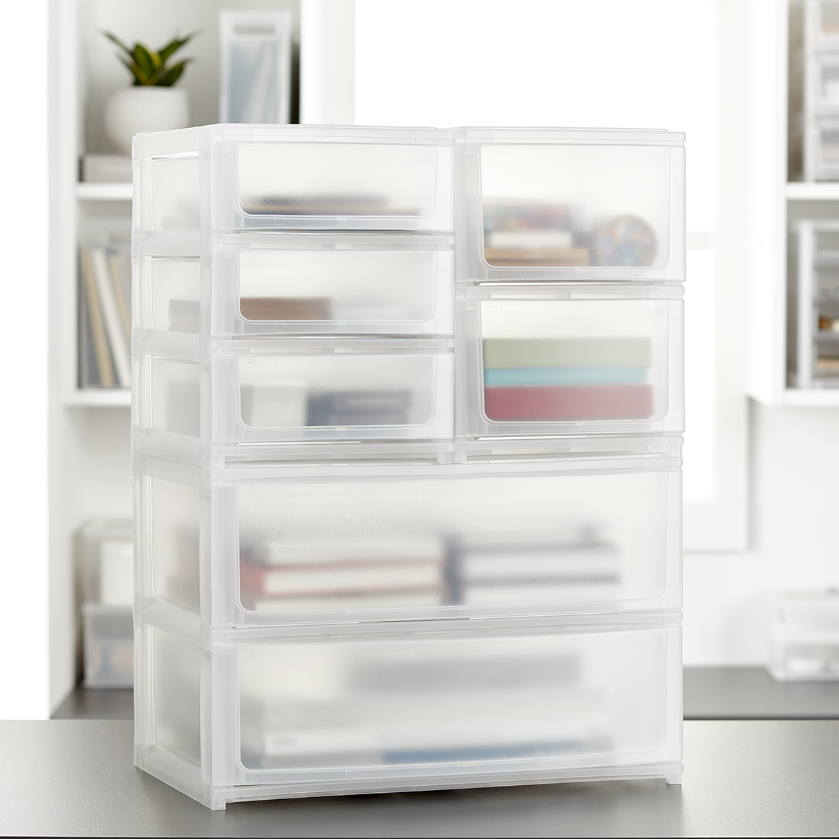 Shimo Stacking Organizers with Drawers | The Container Store