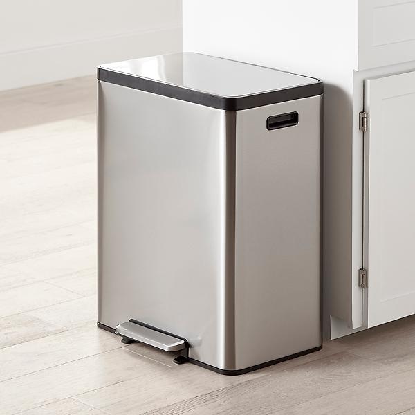 The Container Store 15.8 gal./60L Dual Recycler Step Trash Can | The  Container Store