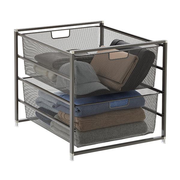Elfa Graphite Mesh 2-Drawer Unit | The Container Store