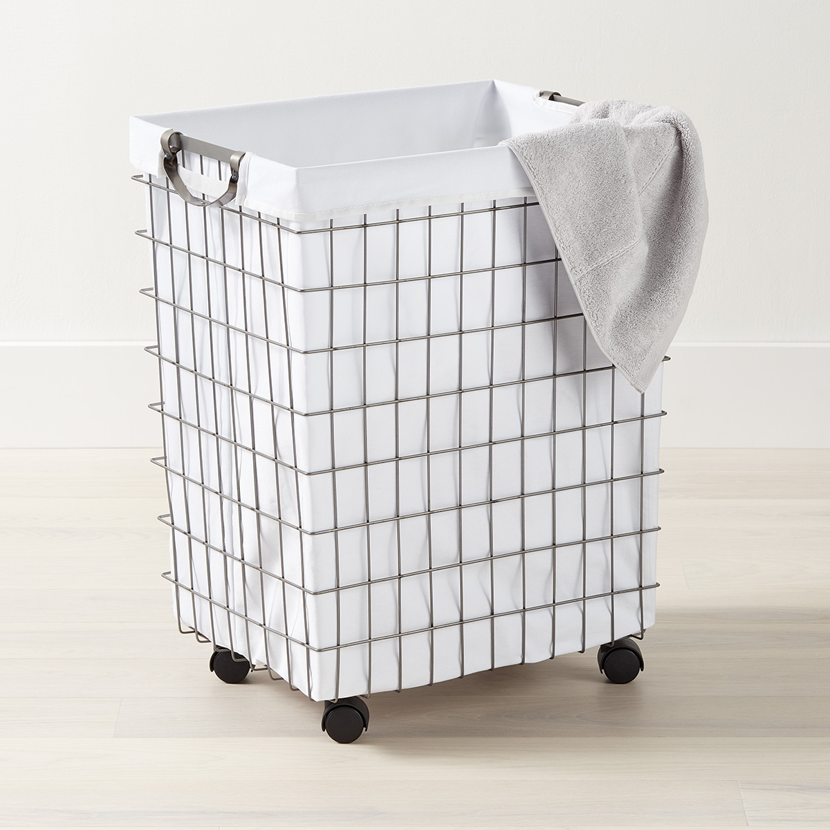 Harvest Rolling Hamper with Wheels | The Container Store