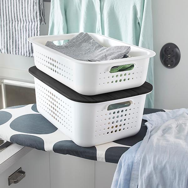 White Nordic Storage Baskets with Handles  Kitchen pantry design, Pantry  design, Dream pantry
