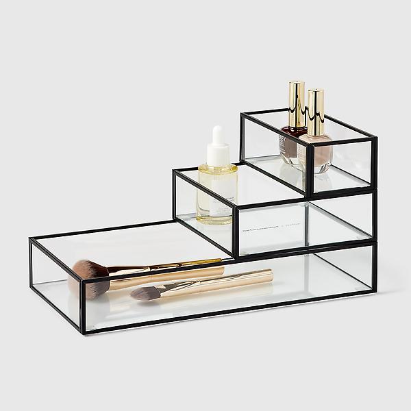 Marie Kondo Ink Black Serenity Countertop Glass Stacking Trays | The  Container Store