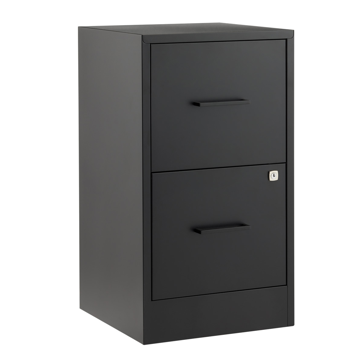 2-Drawer Matte Black Locking Filing Cabinet | The Container Store