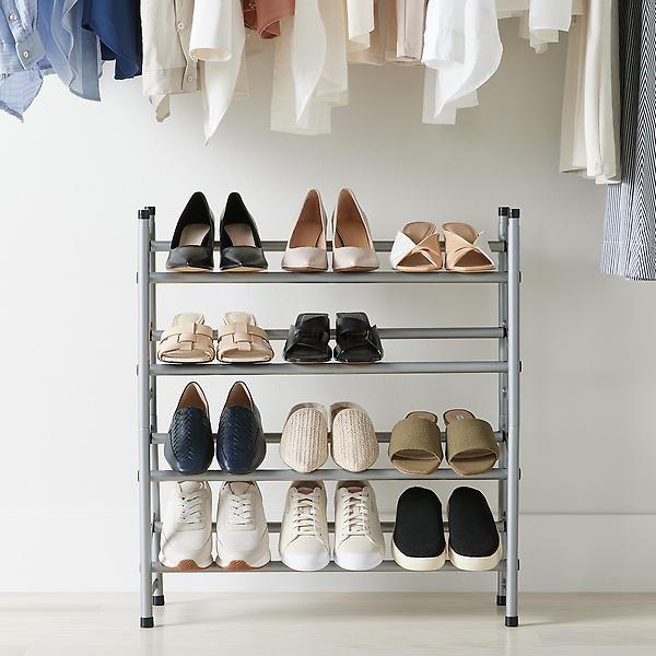 Platinum 2-Tier Adjustable Shoe Rack | The Container Store