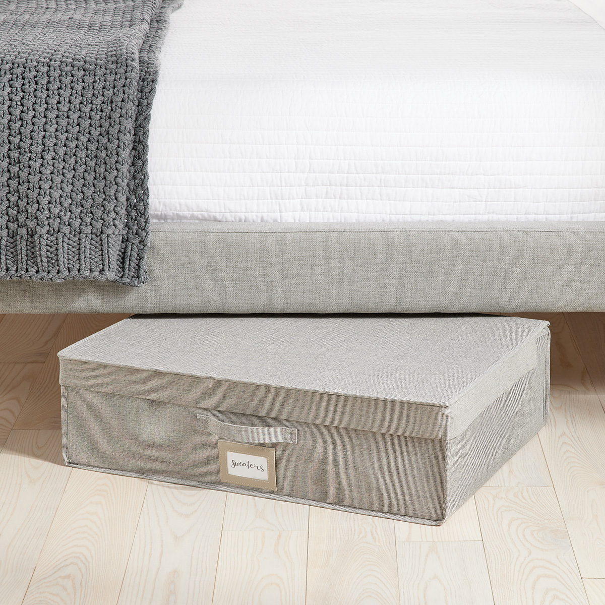 Oxford Grey Under Bed Storage Box with Vacuum Bag | The Container Store