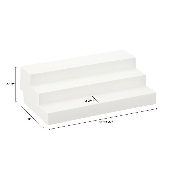 Expandable Closet Shelf White, 22 x 10-1/4 x 7-1/2 H | The Container Store