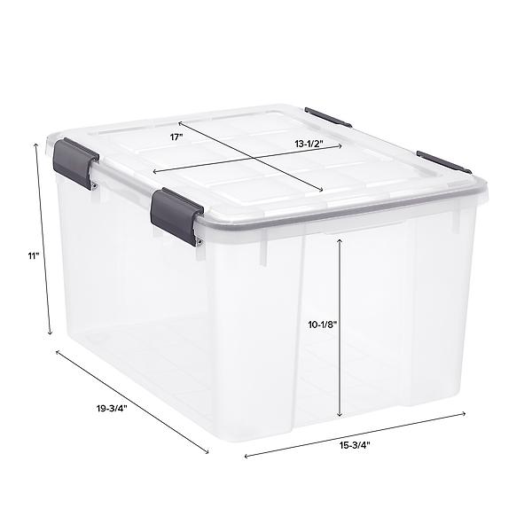 storage box organizer 17 Quart Snap Top Clear Plastic Storage Box