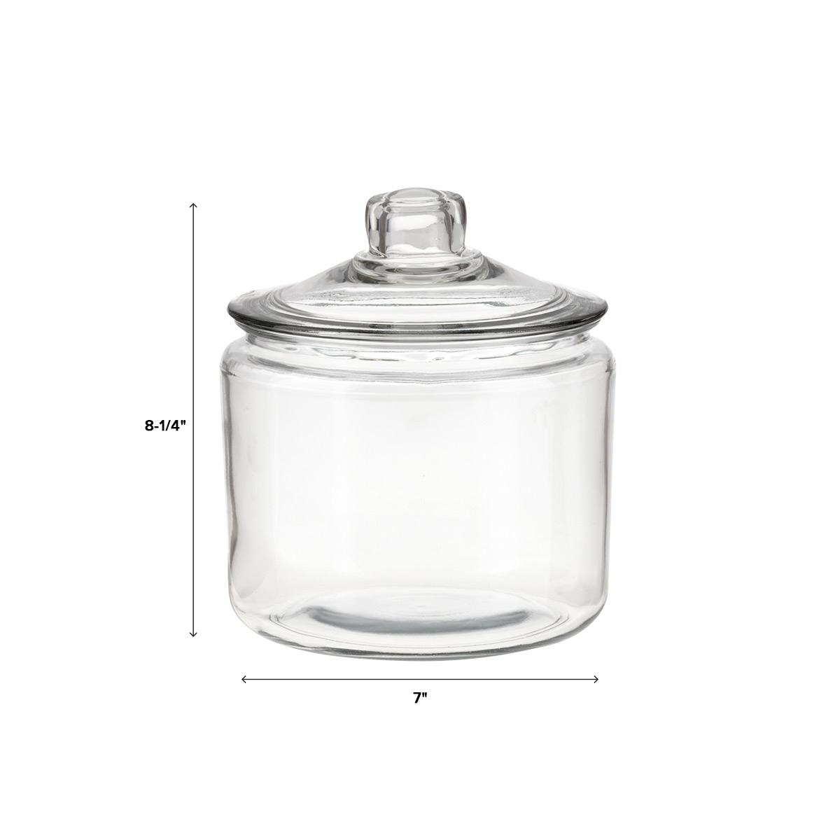 Anchor Hocking Glass Heritage Hill Jar with Glass Cover, Clear, 3 qt