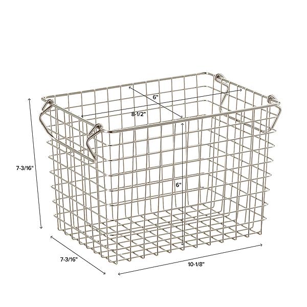 Stackable Wire Storage Baskets with Handles | The Container Store