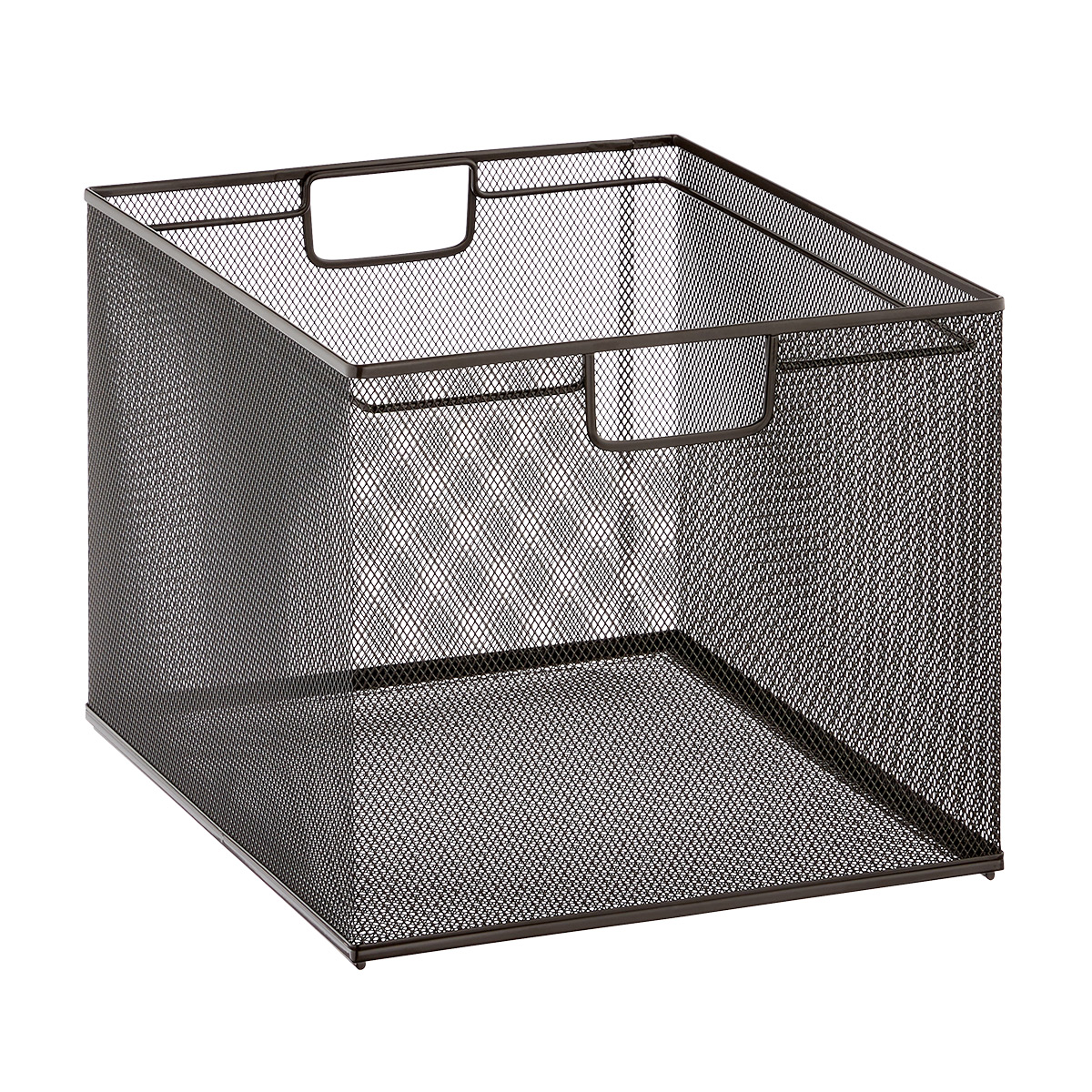 Graphite Mesh Stackable File Crate | The Container Store