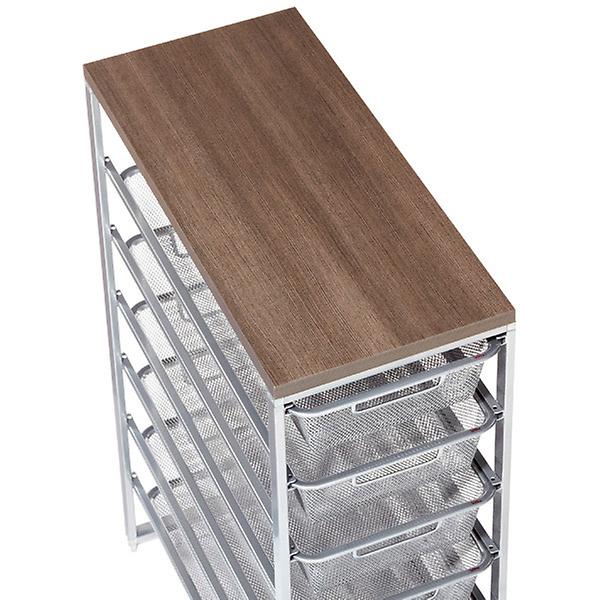 Container Store Elfa 4 Mesh Drawer Unit w/ Wood Top - AptDeco