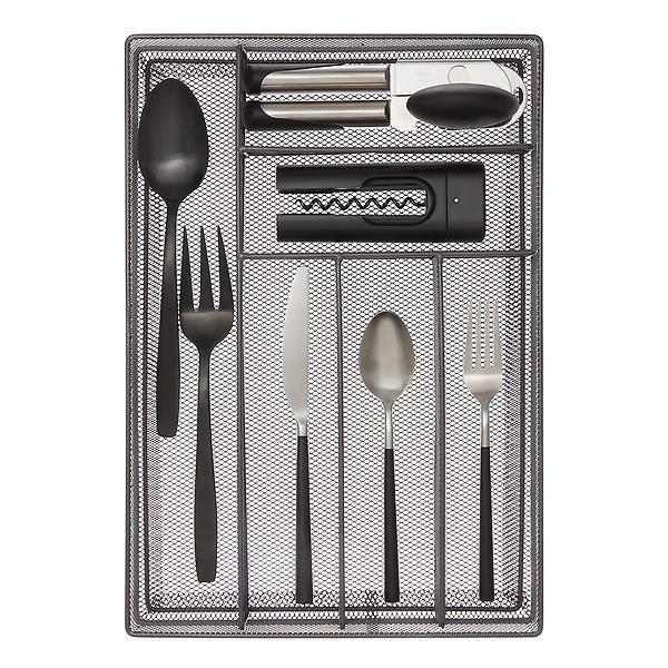 Graphite Mesh Cutlery Trays | The Container Store