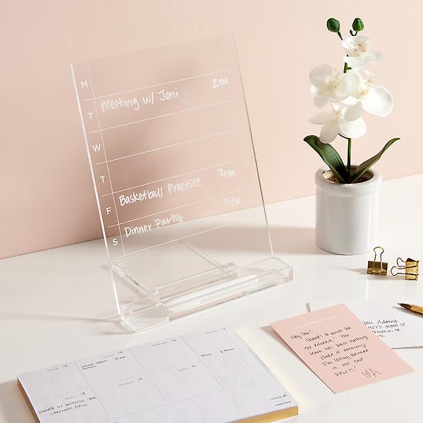 Russell Hazel Acrylic Weekly Dry Erase Board | The Container Store