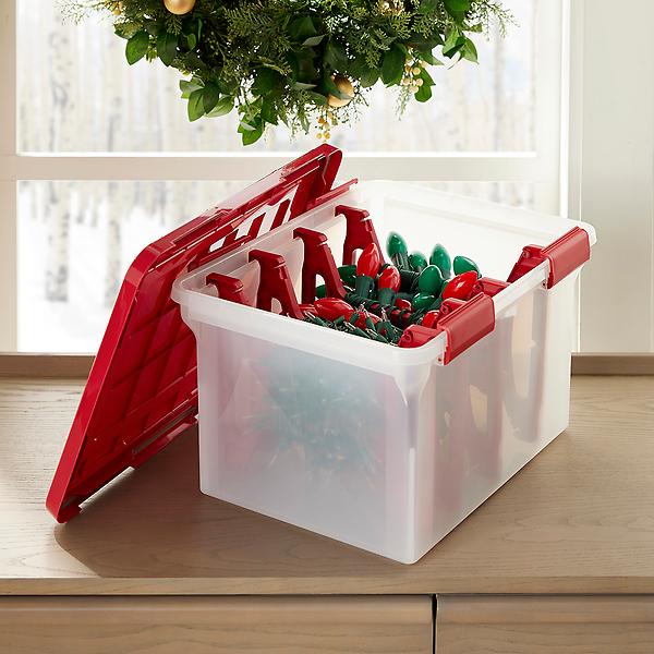 Weathertight Light Storage Box with Inserts | The Container Store