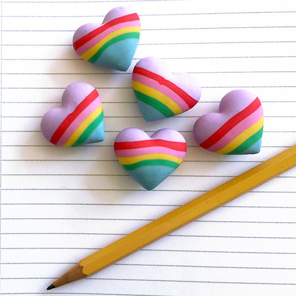 Recycled Rainbow Pencil + Eraser Set - Unique Gifts - Snifty