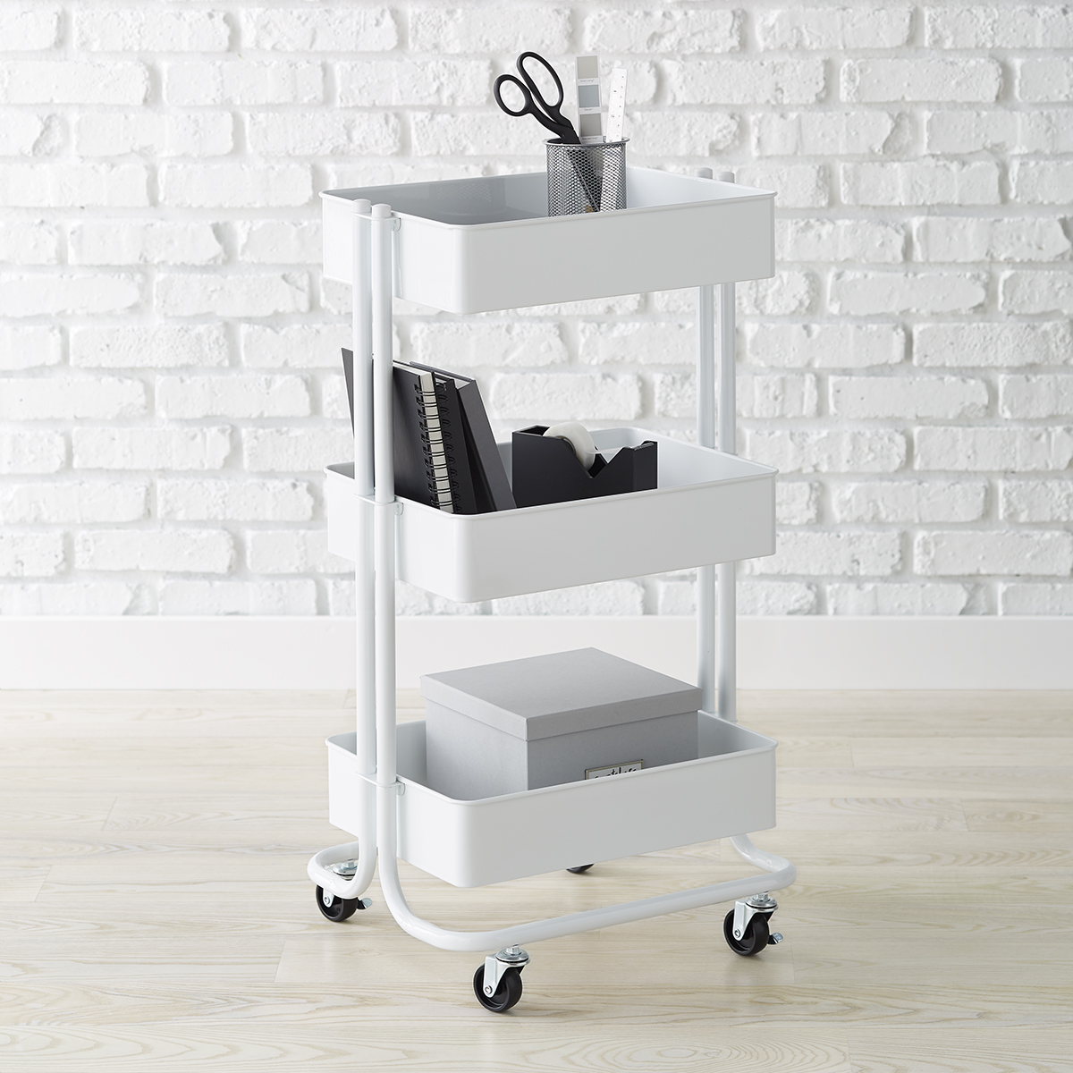 3-Tier Rolling Cart | The Container Store