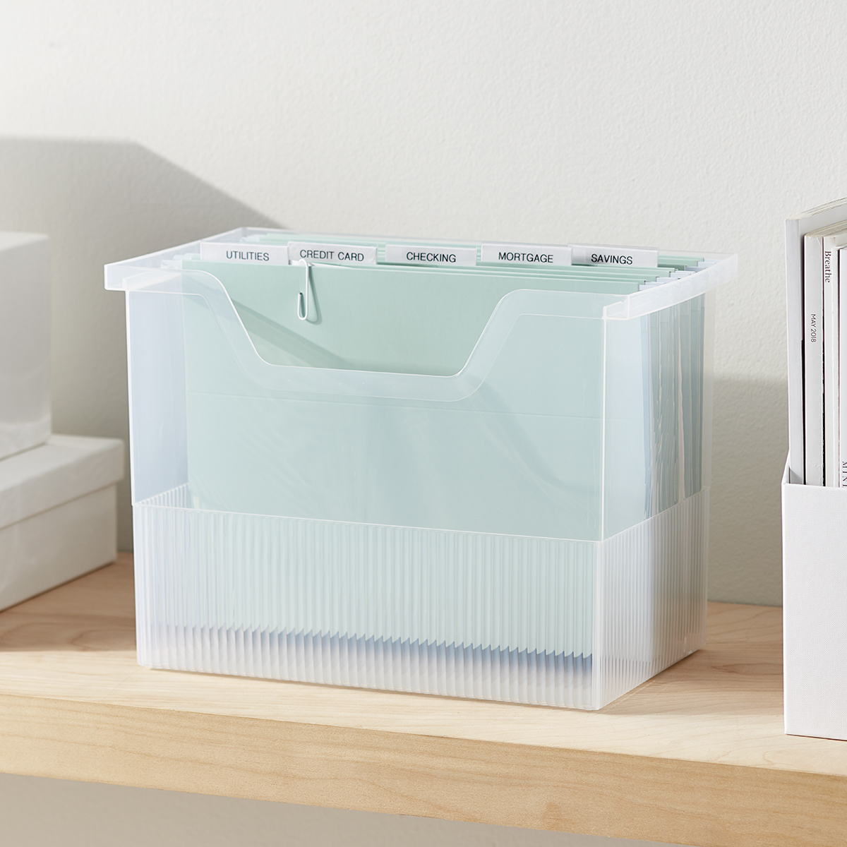 Clear Open-Top File Storage Boxes | The Container Store