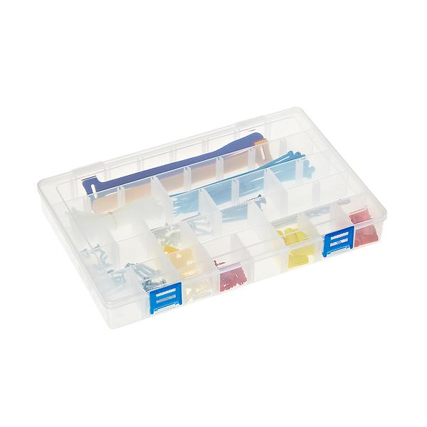Clear Plastic Organizer Box with Removable Dividers Toy Collector