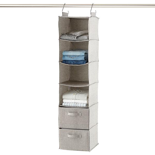 Hanging Closet Organizer and Storage, 6 Shelf Hanging Drawer for