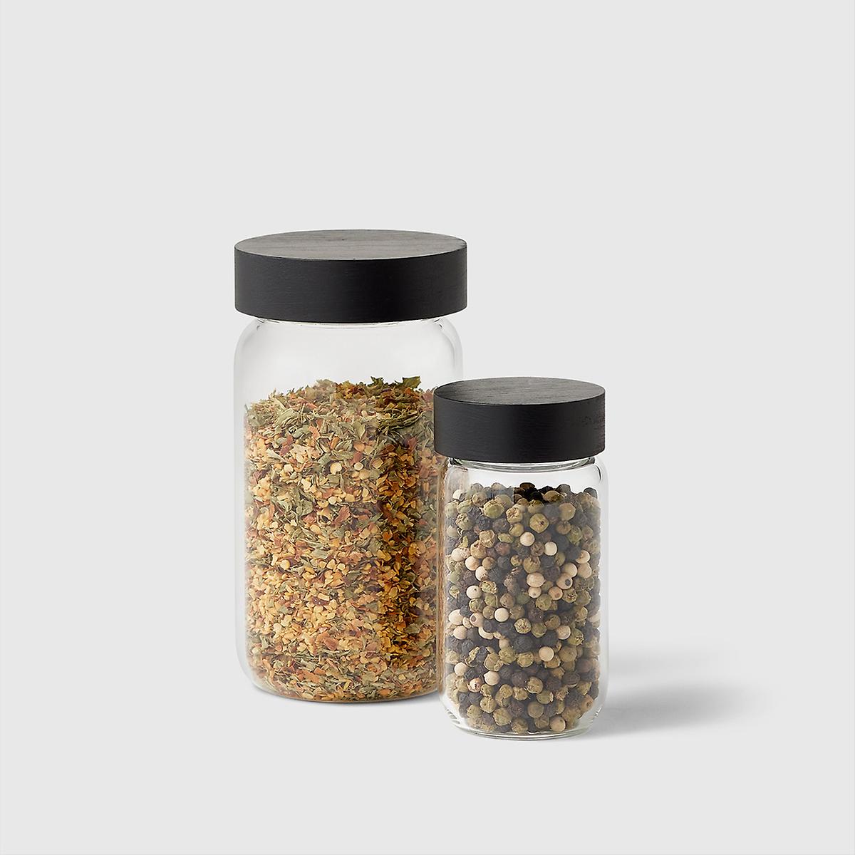 ALANI Slim Glass Spice Jars With Bamboo Lid Size 210ml Organise