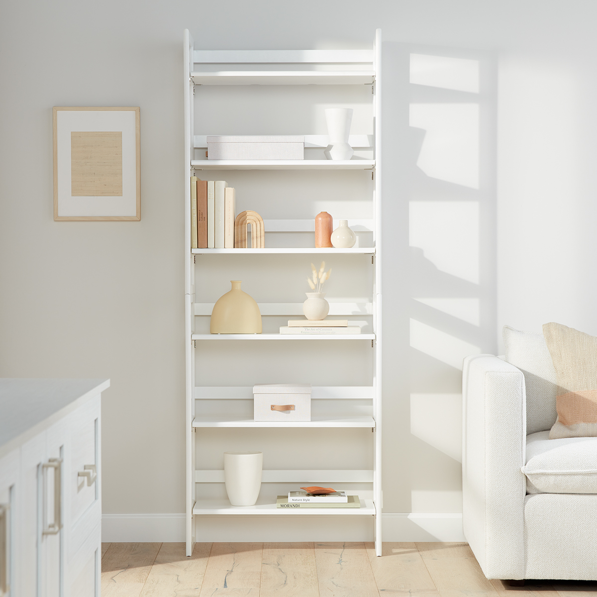 White Solid Wood Stackable Folding Bookshelf | The Container Store