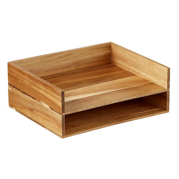 Rowan Acacia Desktop Letter Tray | The Container Store