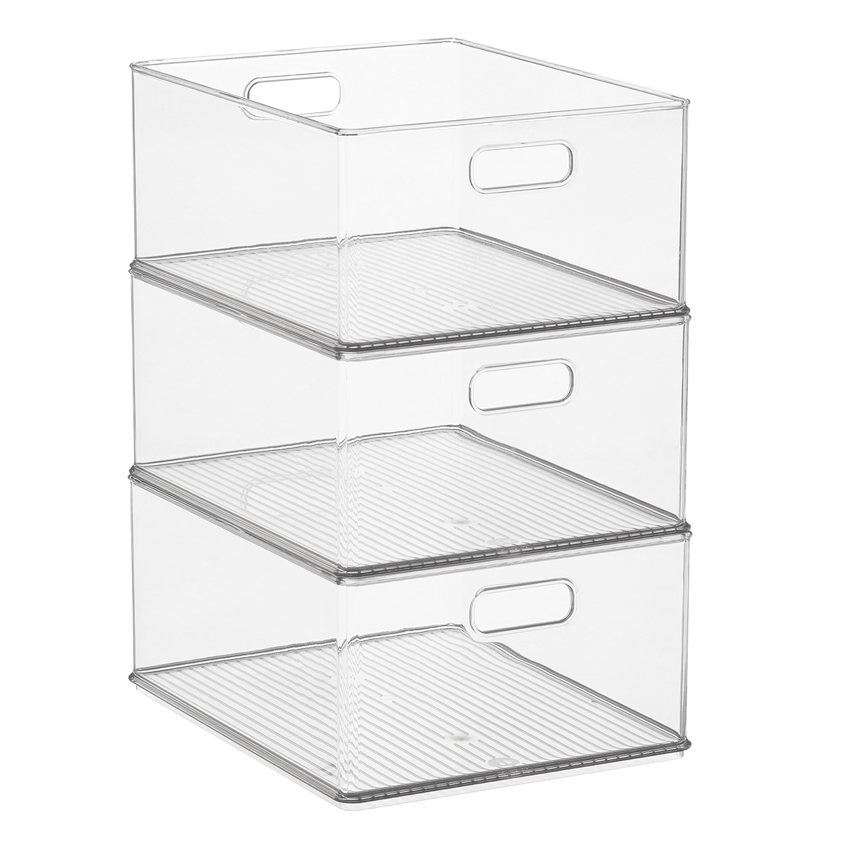 iDesign Clear Stackable Closet Bins | The Container Store