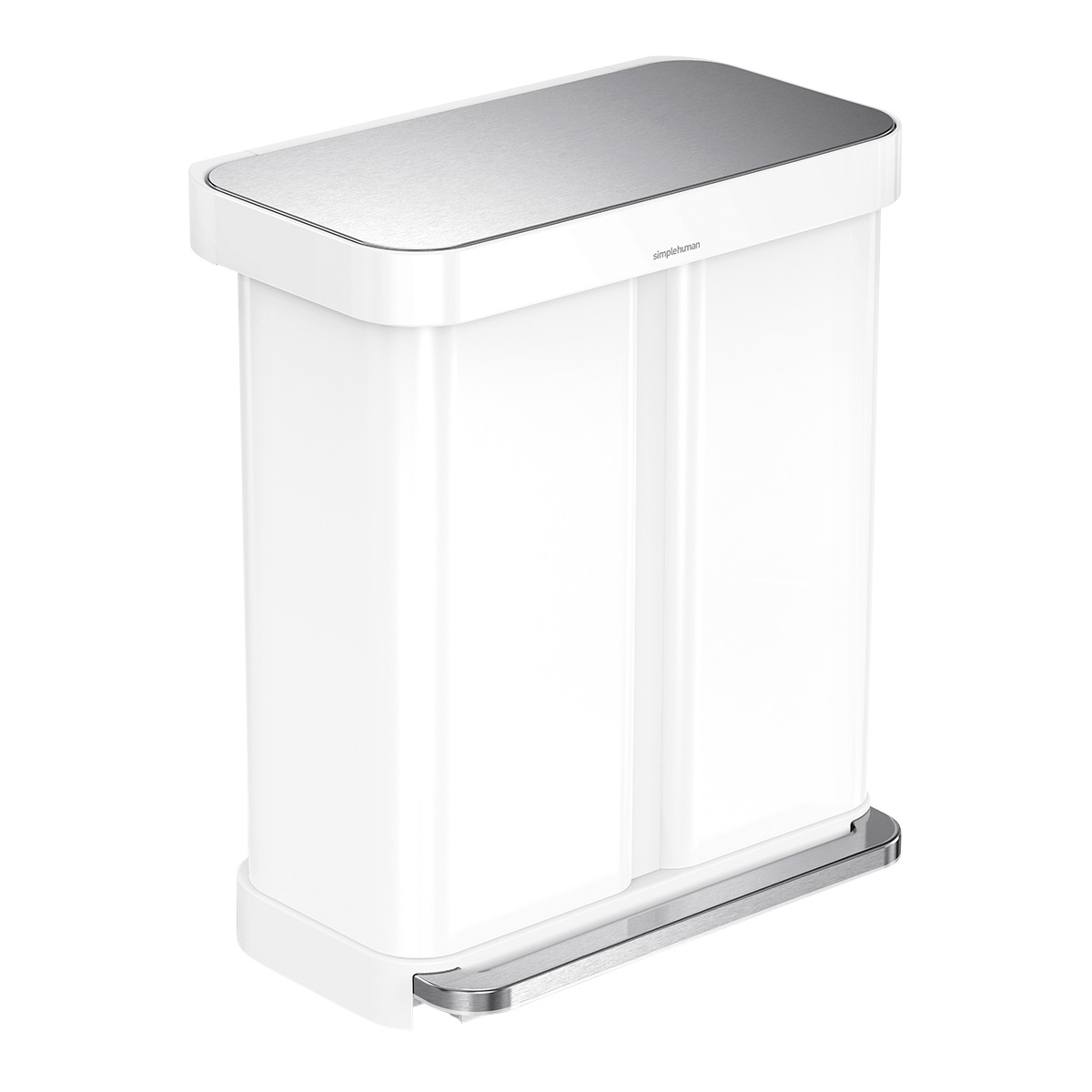 simplehuman 15 gal./58L Step Can Dual Recycler with Liner Pocket | The  Container Store