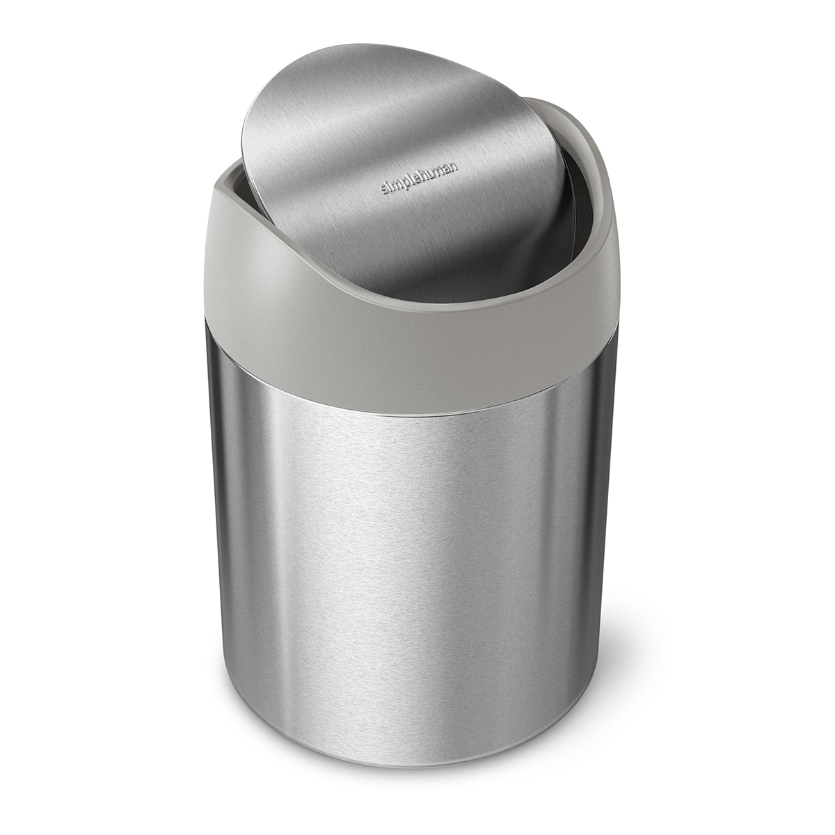 simplehuman Stainless Steel Swing-Lid Countertop Trash Can | The Container  Store