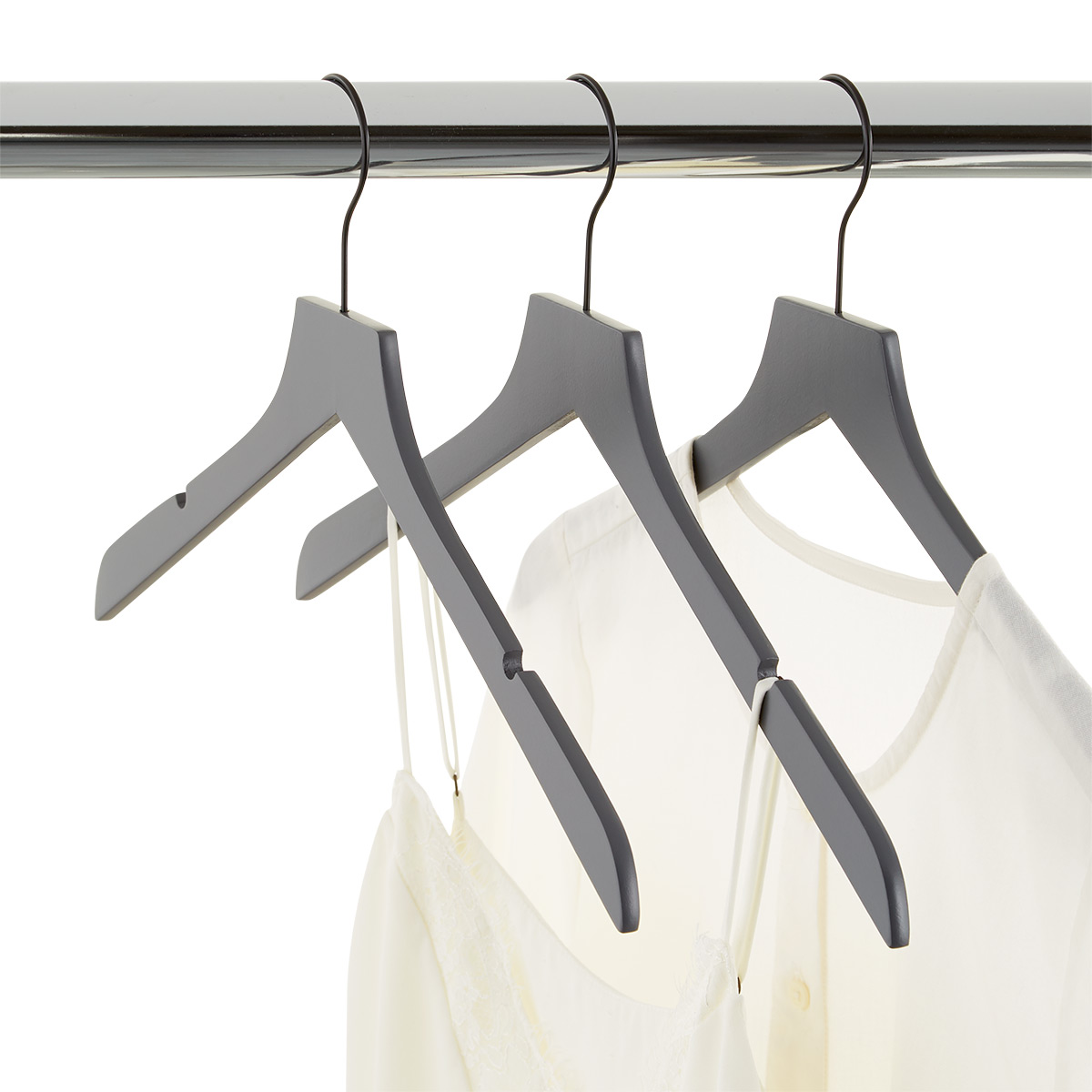 The Home Edit Thin Wood Clothing Hangers, Pack of 30, Natural
