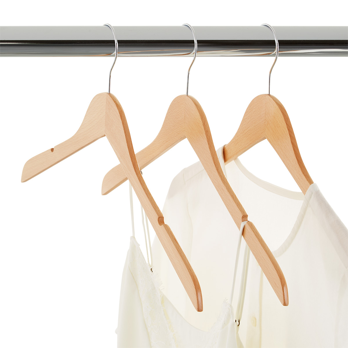 The Container Store Slim Wooden Hangers with Notches | The Container Store
