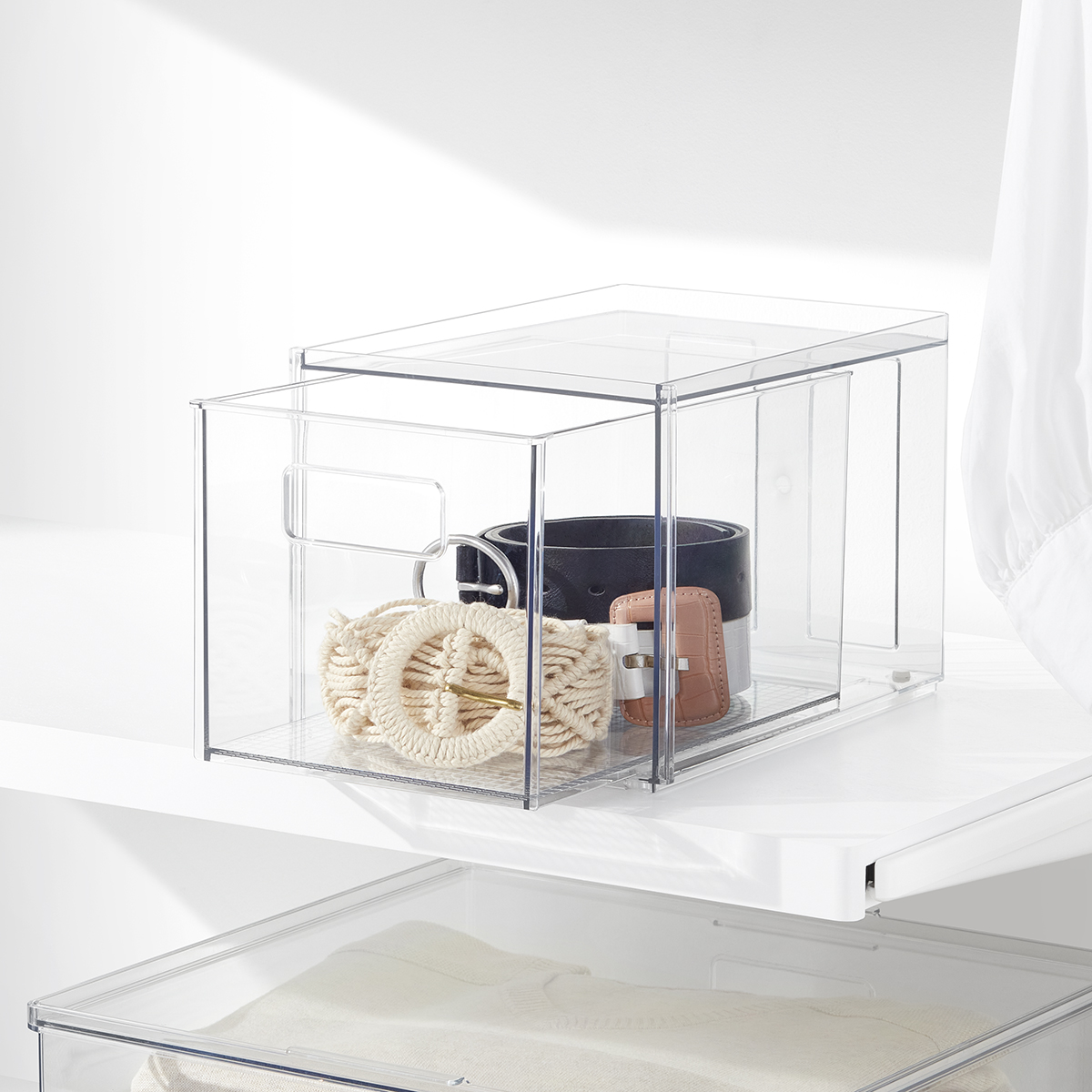 Really Good Stuff® Stackable Storage Tubs With Locking Lids, Med. - 3 tubs