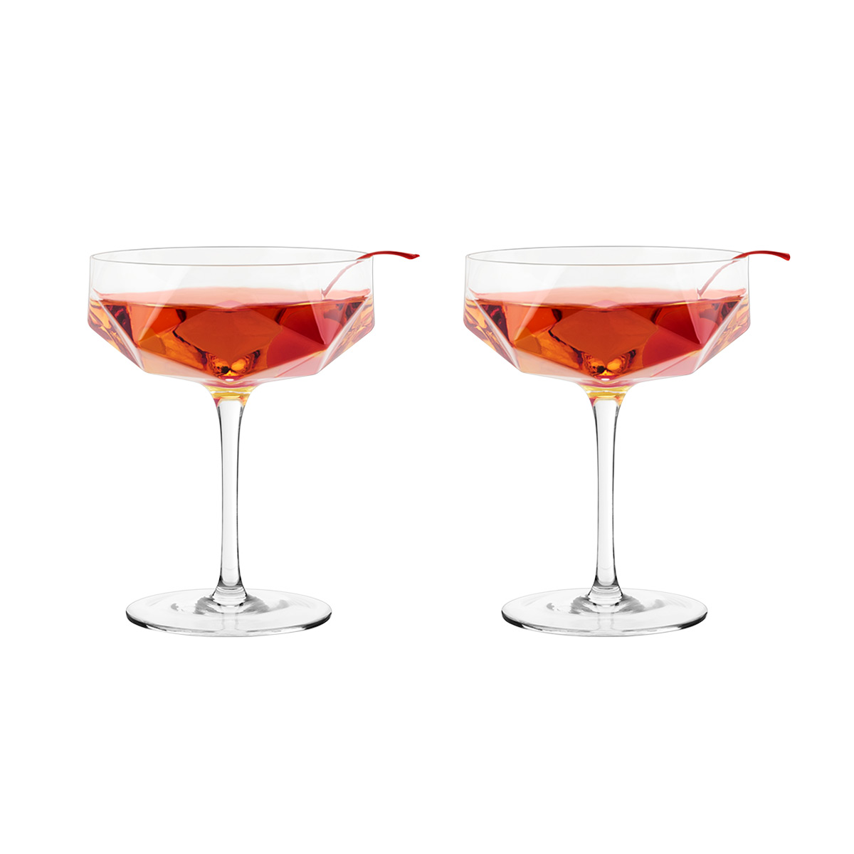 Faceted Crystal Coupe Glasses (Set of 2) - The VinePair Store